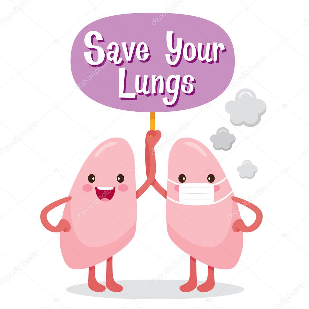 Lungs, Human Internal Organ, Cartoon Character