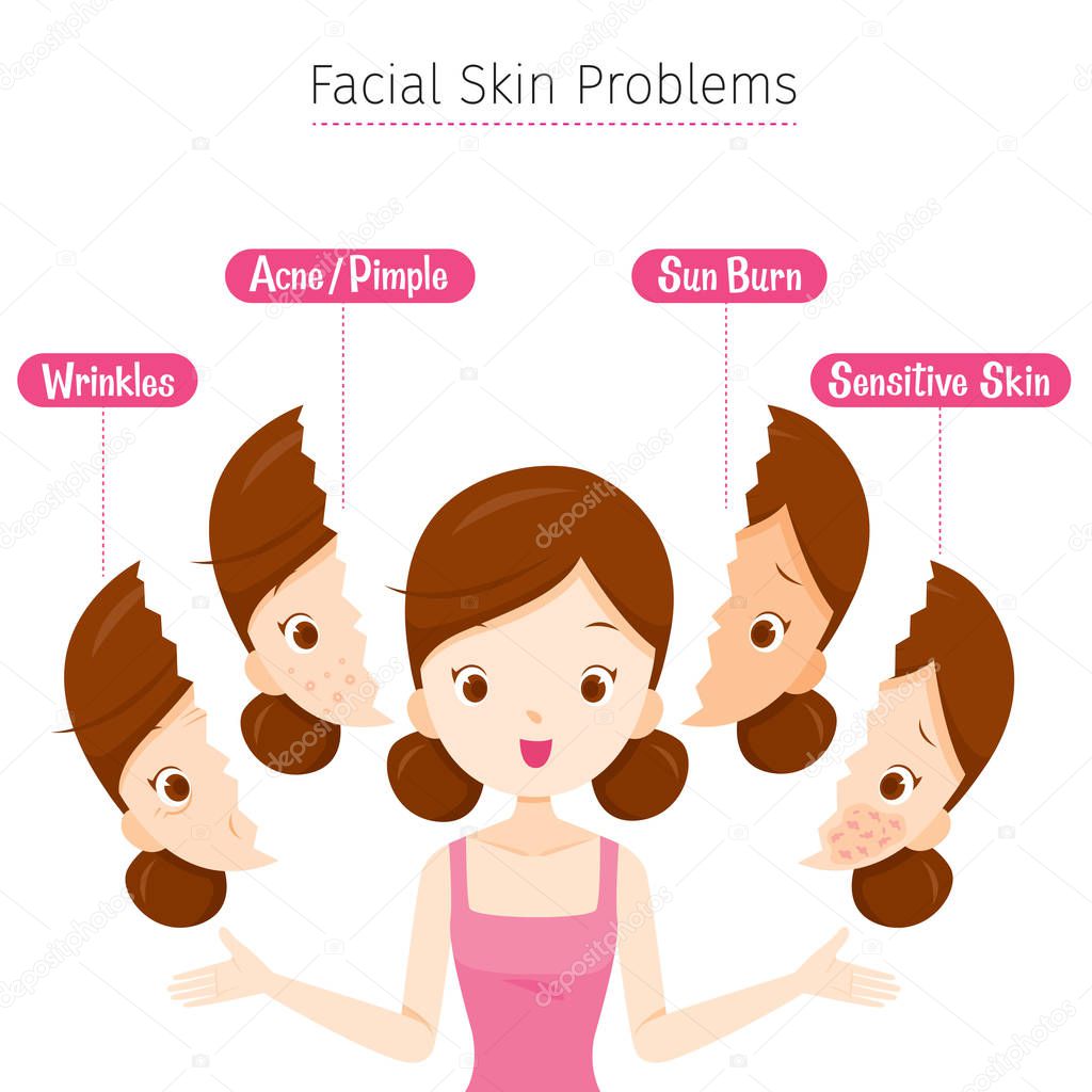 Girl With Facial Skin Problems