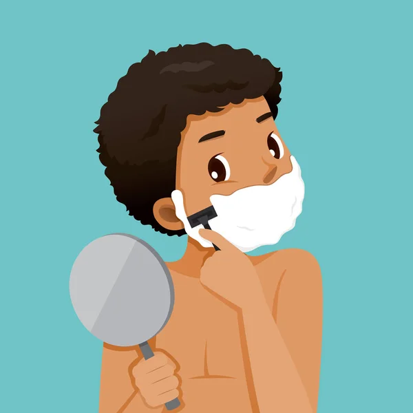 Borotválkozó szakálla cserzett bőr ember — Stock Vector