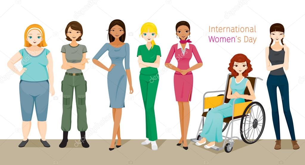 International Women���s Day, Group Of Women With Various Nations