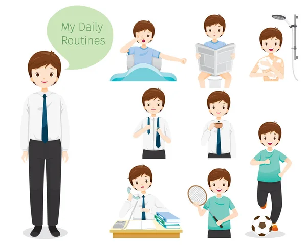 The Daily Routines Of Man - Stok Vektor