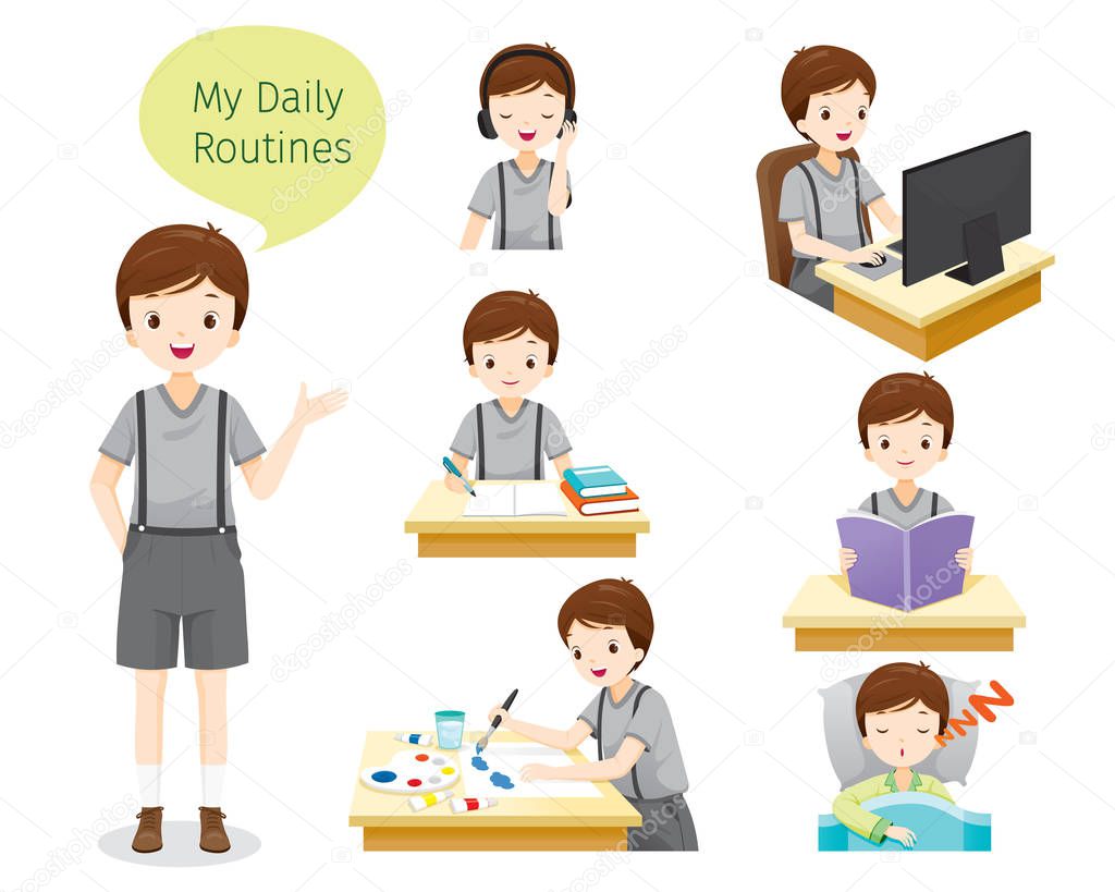 The Daily Routines Of Boy