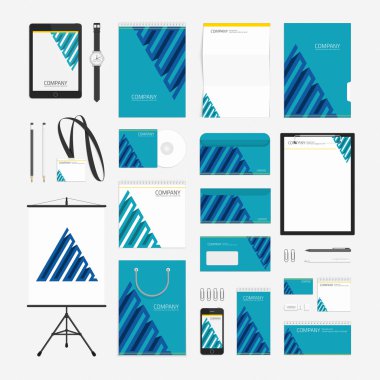 Mavi piramit kurumsal stil şablonu.