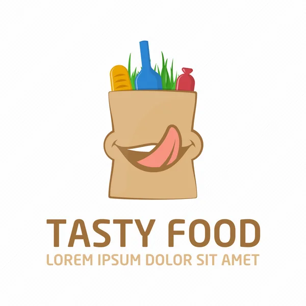 Tasty food logo template. — Stock Vector