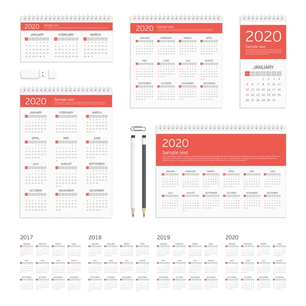 Calendario de plantilla de identidad corporativa . — Archivo Imágenes Vectoriales