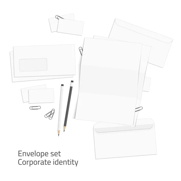Envelope elementos de identidade corporativa . — Vetor de Stock