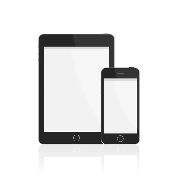 Teléfono inteligente realista y tableta . — Vector de stock