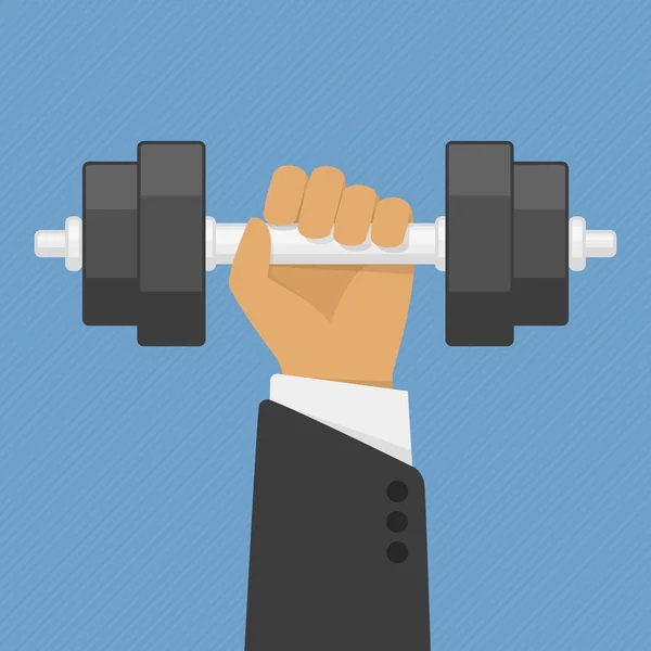 Hand holding dumbbell. — Stock Vector