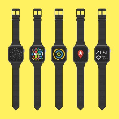 Akıllı saat simgesi seti.