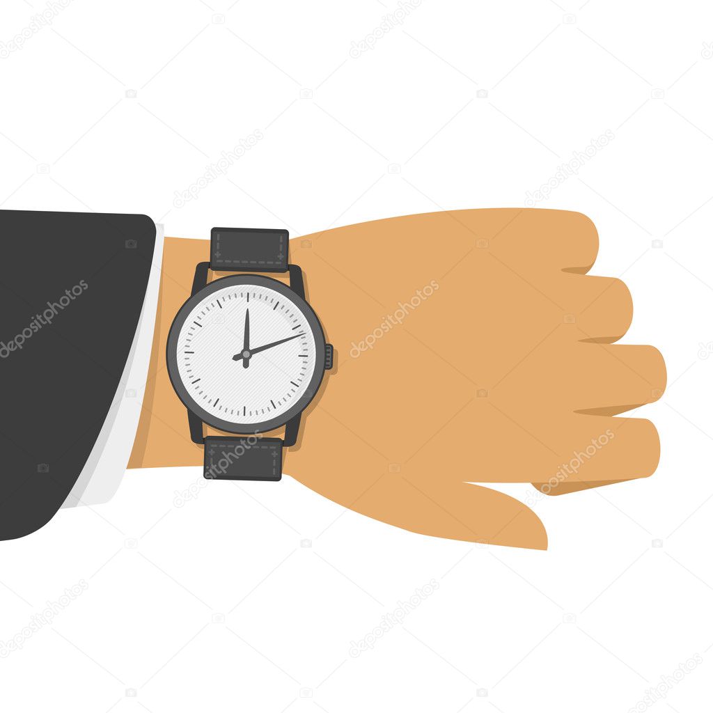 Wrist watch on hand. — Stock Vector © artsonik 128025740
