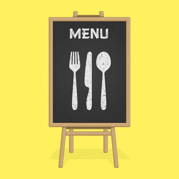 Placa de menu com talheres . — Vetor de Stock