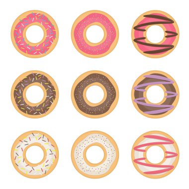 Çörek vektör set.