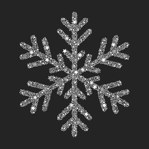 Срібний сніжинка з різдвяної прикраси . — стоковий вектор