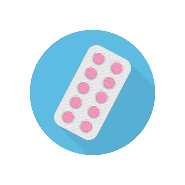 Blister pack de pastillas icono. — Vector de stock