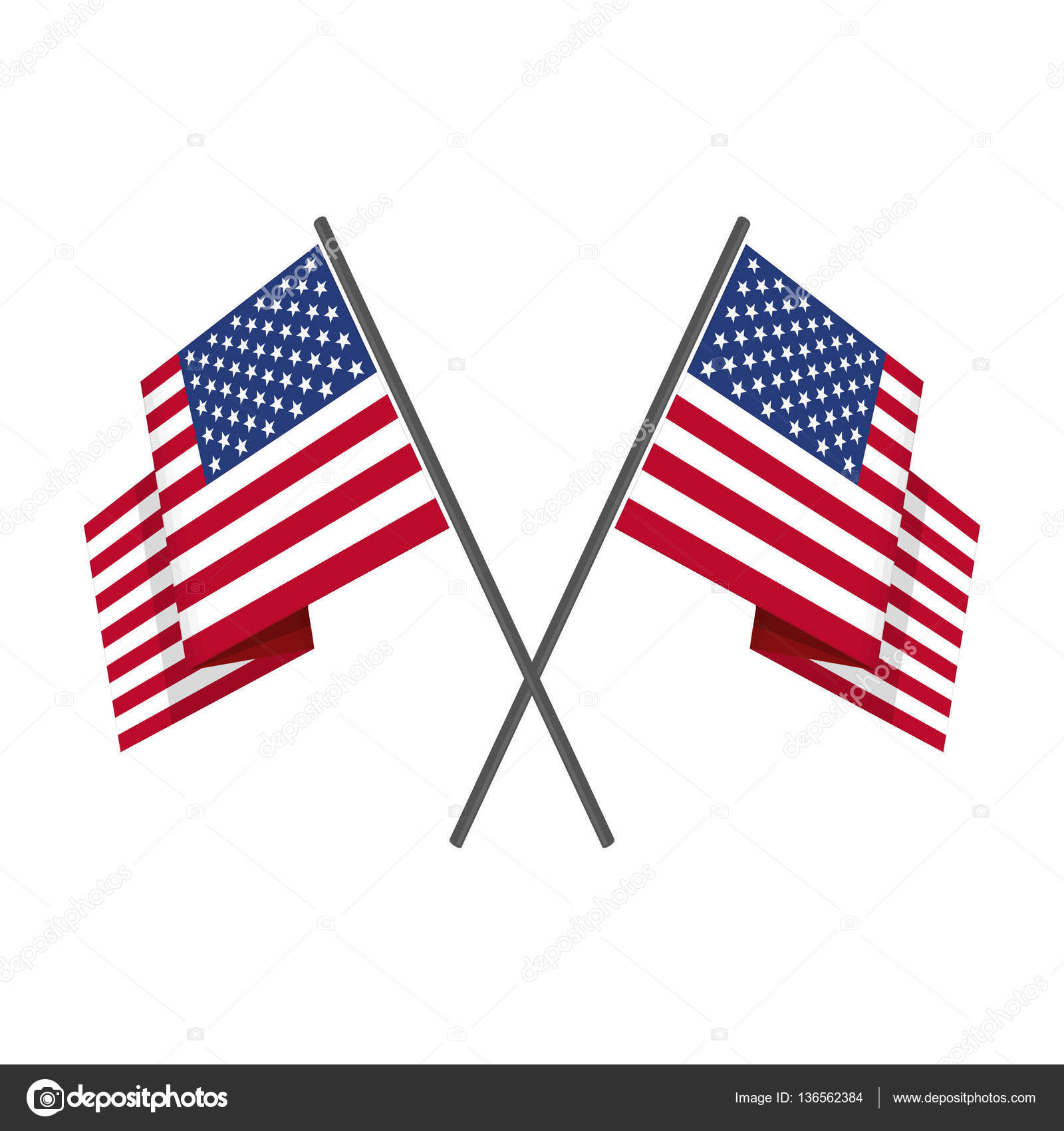 Download Two crossed american flag vector. — Stock Vector © art ...