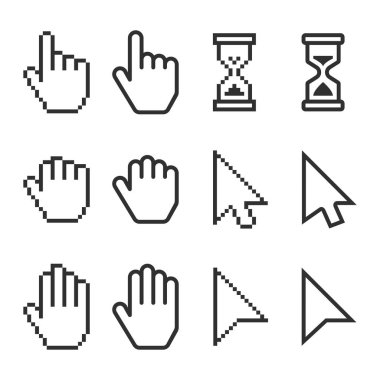 Pixelated ve pürüzsüz imleçler.