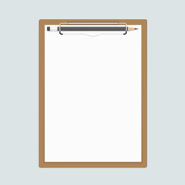 Realistické schránka s papíry a pastelky. — Stockový vektor