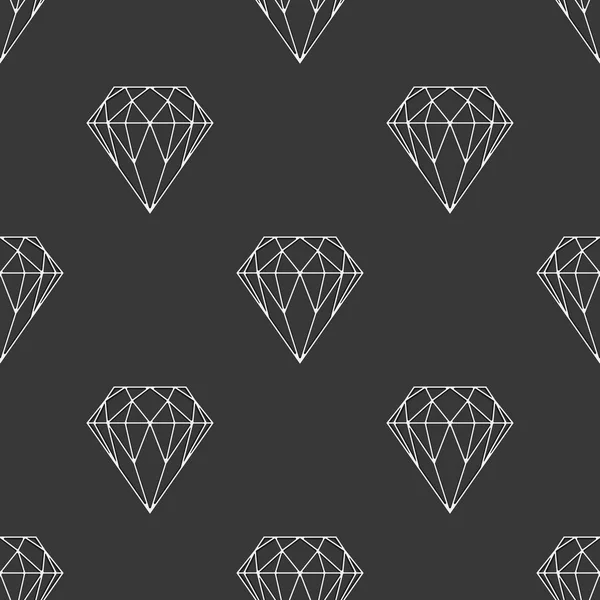 Diamond dark seamless pattern. — Stock Vector
