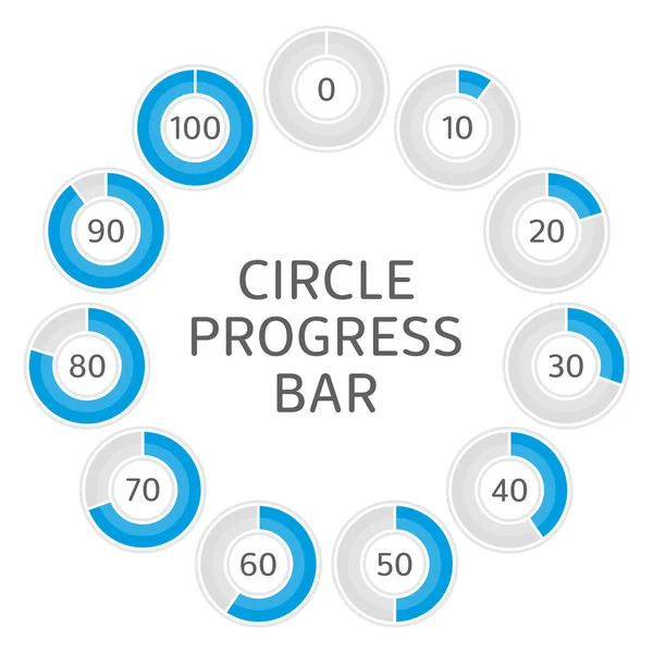 Barra de progreso del círculo. — Vector de stock