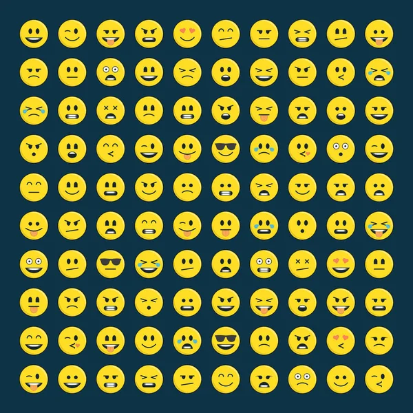 Conjunto de emoticons ícone pacote . — Vetor de Stock