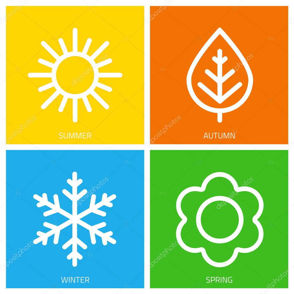 Vector icons of seasons.