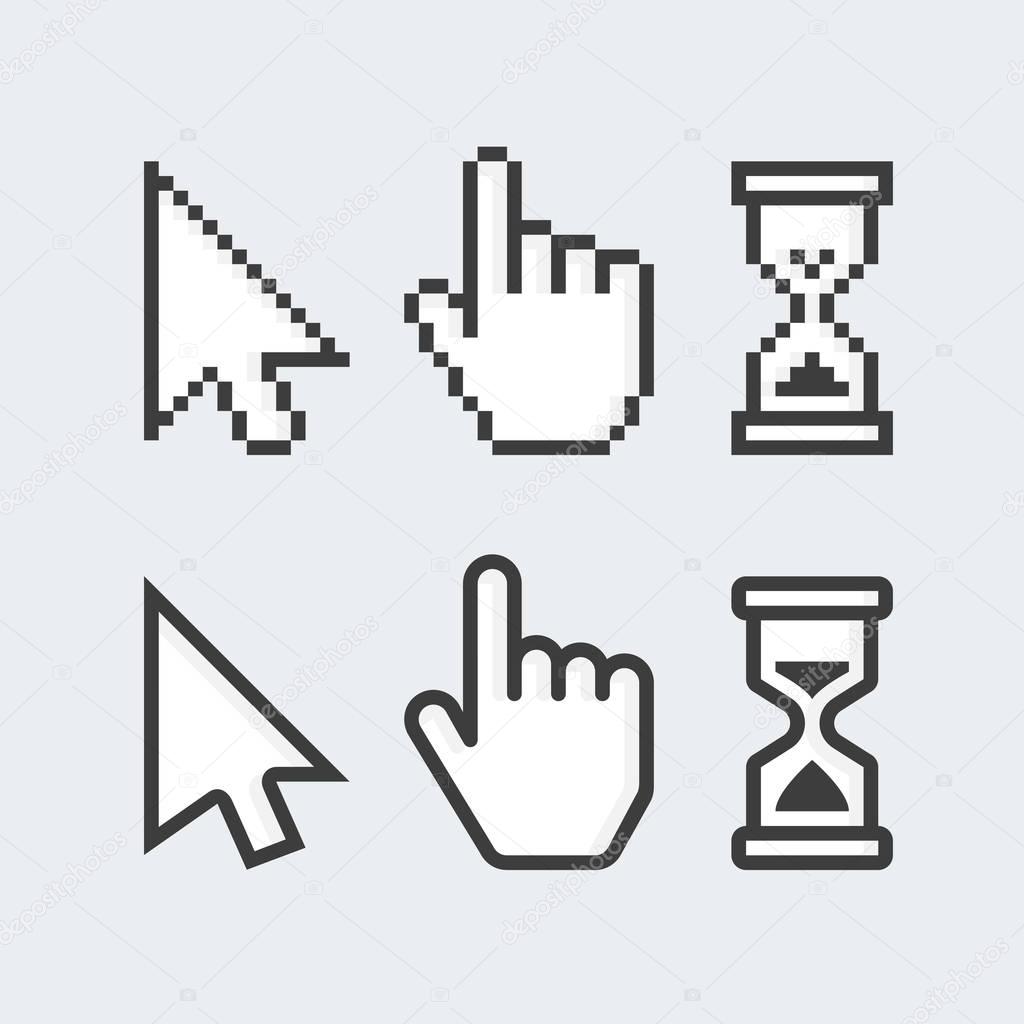 Pixelated and smooth vector cursors.