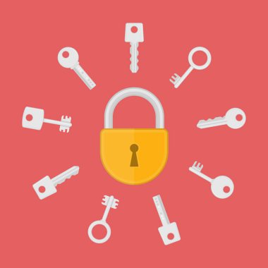 Kilit ve anahtarları vektör.