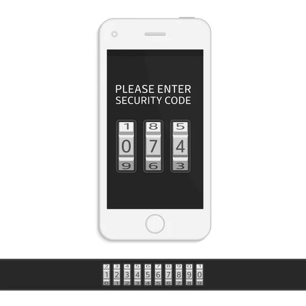 Smartphone avec code de sécurité. — Image vectorielle