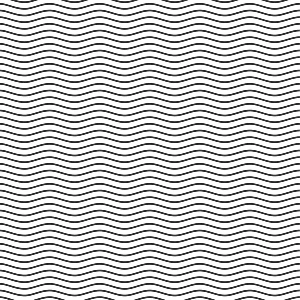 Black seamless wavy line pattern. — Stock Vector