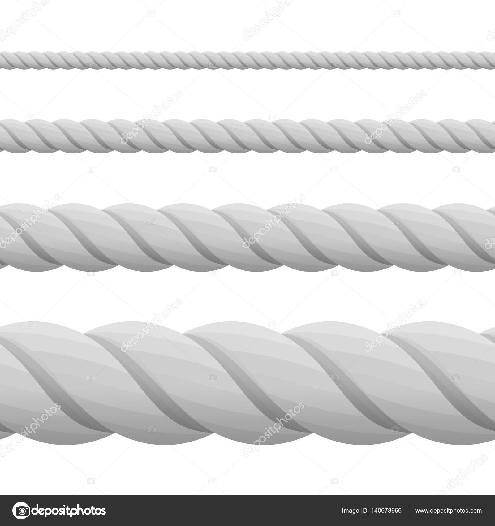 Different twine gray thickness rope. Stock Vector by ©art-sonik