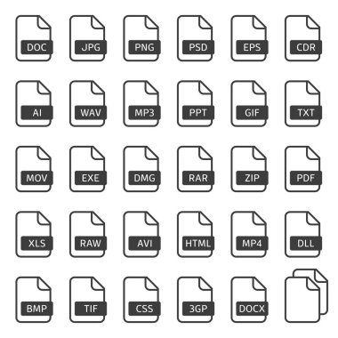 Simple flat style file type. clipart