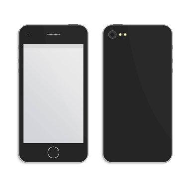 Smartphone kavramı ön ve arka.