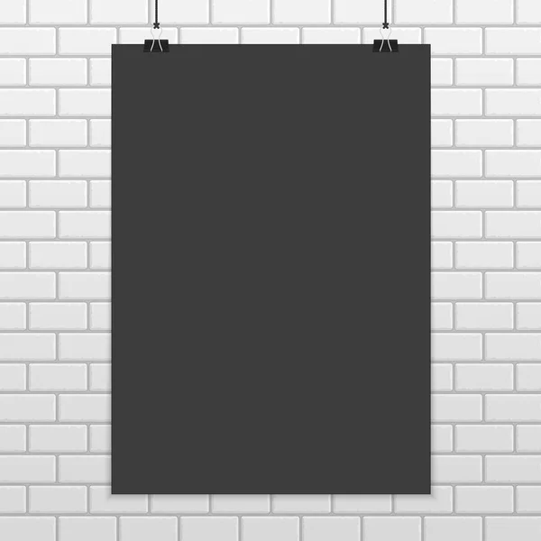Téglalap alakú, fekete papír makett. — Stock Vector