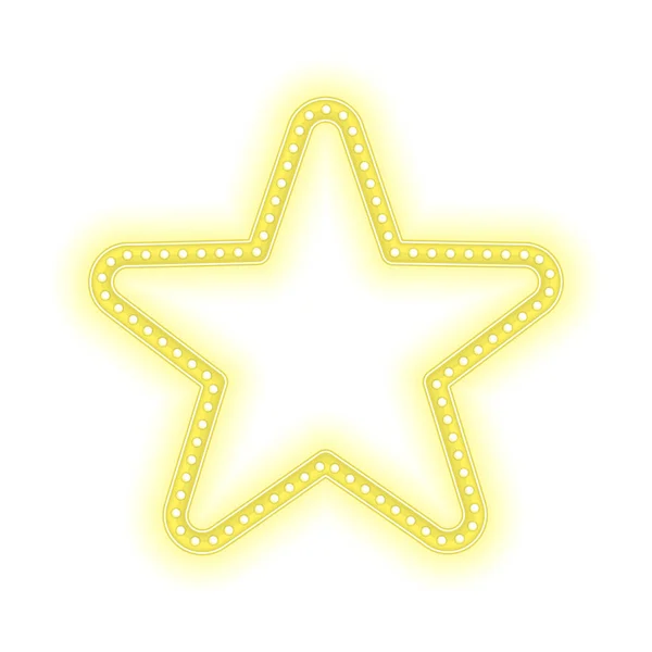 Gouden ster gloeiende retro banner. — Stockvector