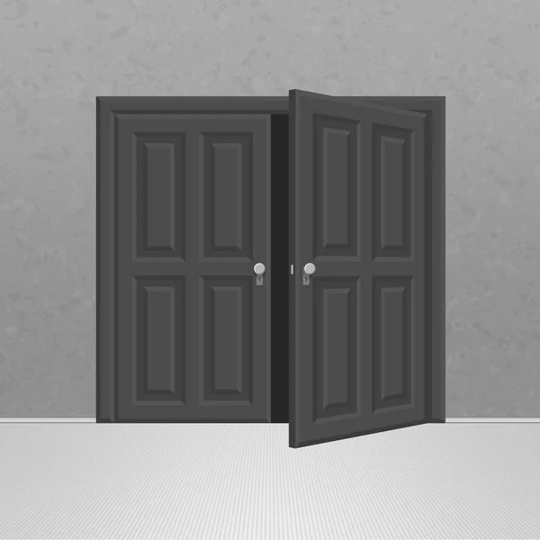 Vecteur noir double portes . — Image vectorielle