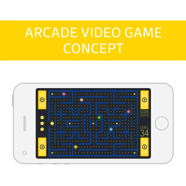 Concepto de videojuego Arcade. — Vector de stock