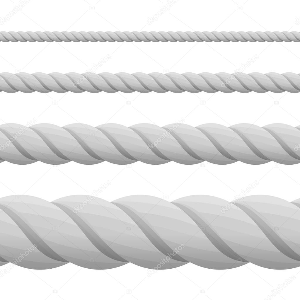 Different twine gray thickness rope.