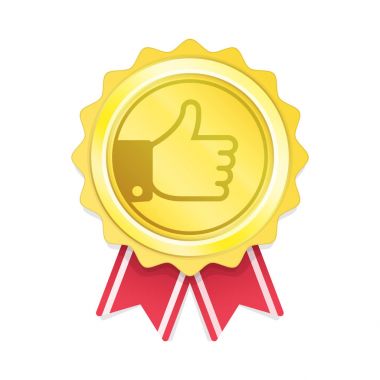 Etiket başparmak yukarı.