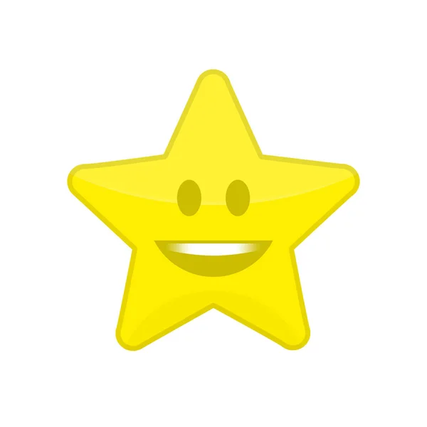 Csillag ikon mosollyal. — Stock Vector
