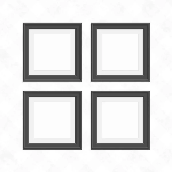Conjunto de quadros quadrados pretos . —  Vetores de Stock