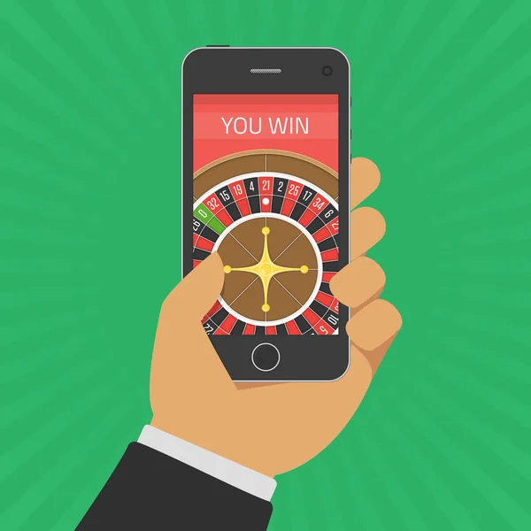 Casino en línea en smartphone . — Archivo Imágenes Vectoriales