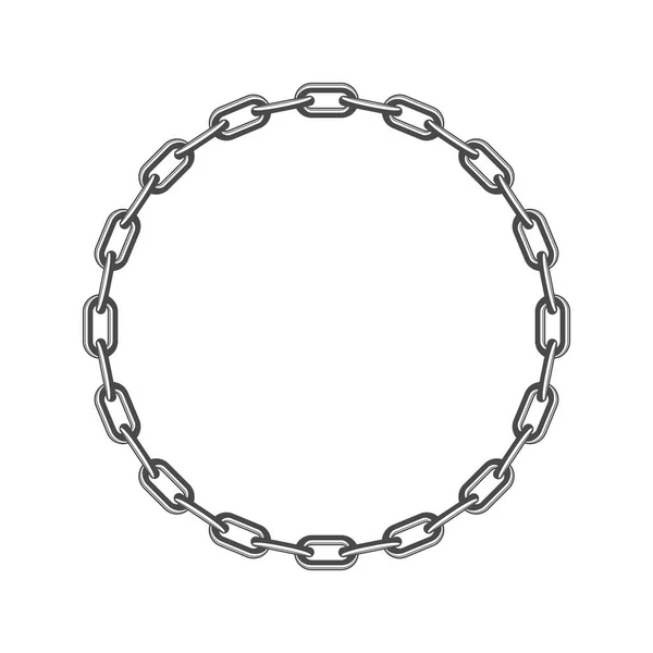 Iron chain. Circle frame of rings of chain. Vector illustration ??? Stock