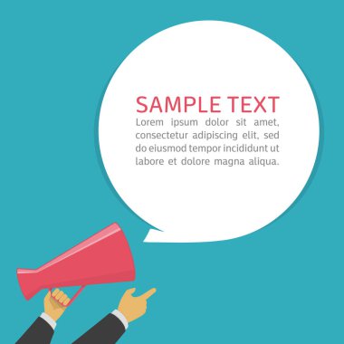 El tutma megafon ve kabarcık.