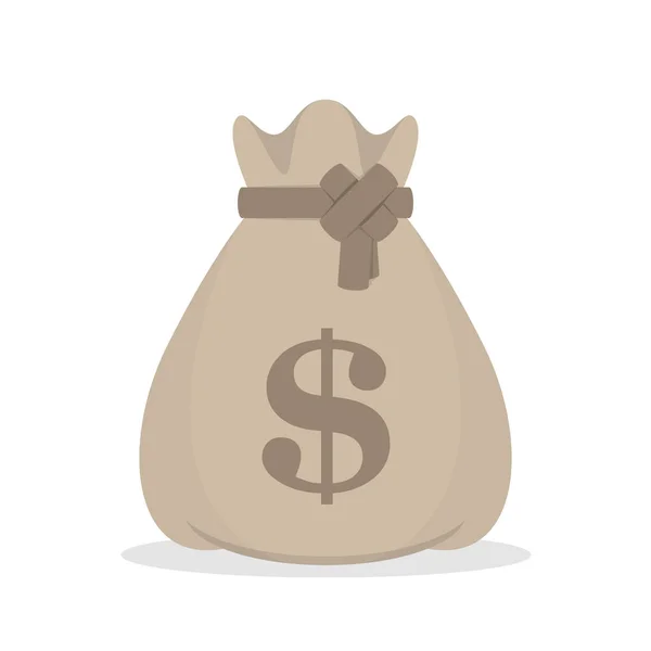 Sac d'argent avec signe dollar. — Image vectorielle