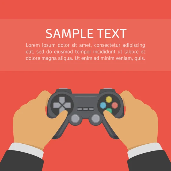 Mains tenant une manette de jeu . — Image vectorielle