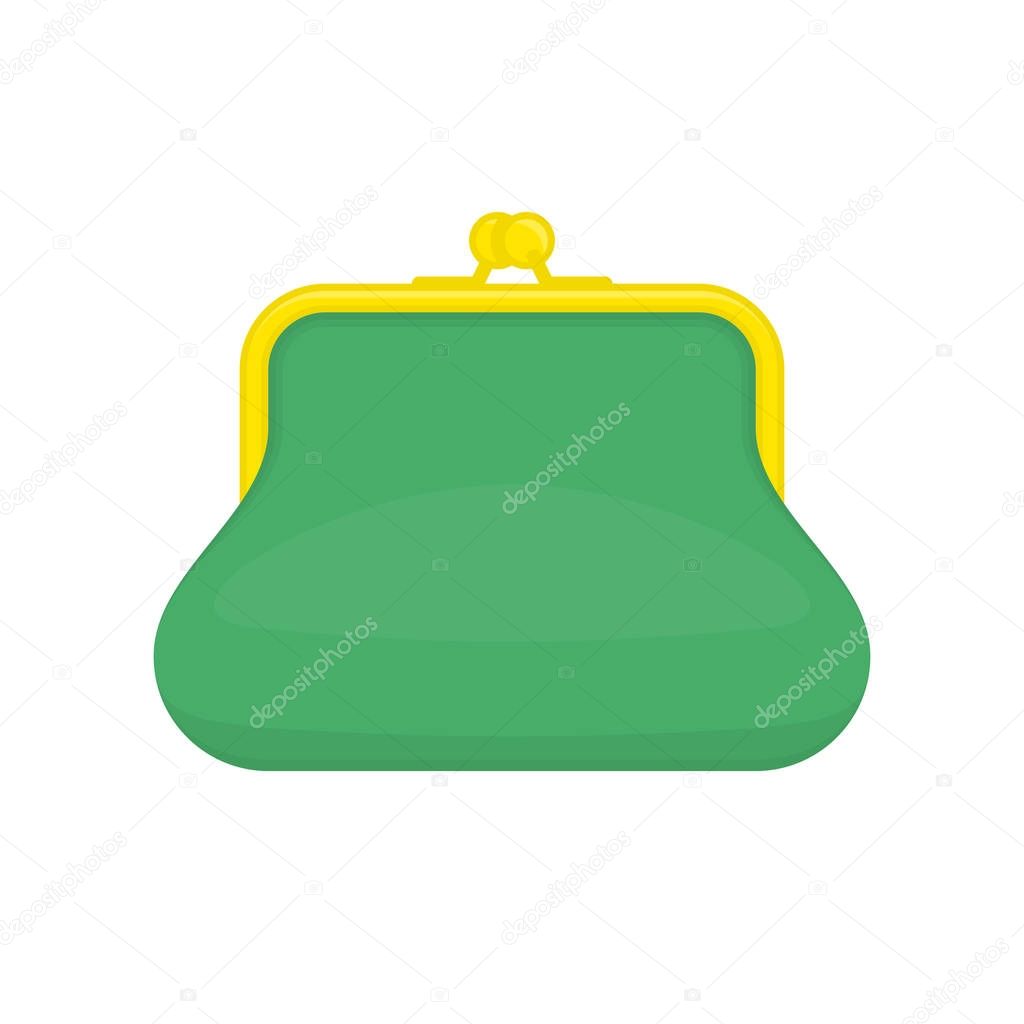 Vector green purse.