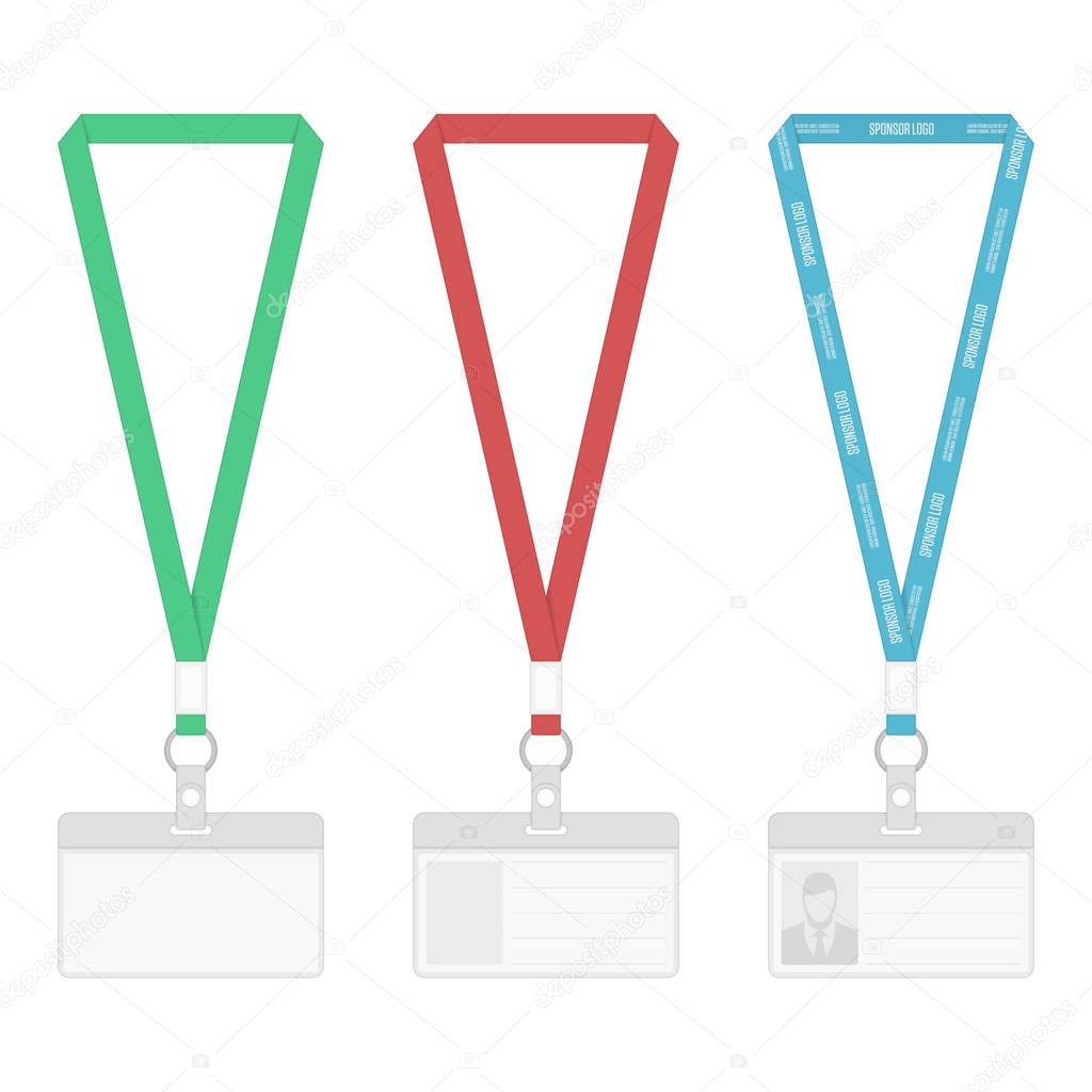 Lanyards and badges vector.