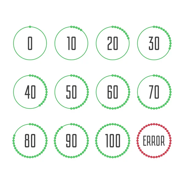 De staaf van de vooruitgang van de groene cirkel. — Stockvector