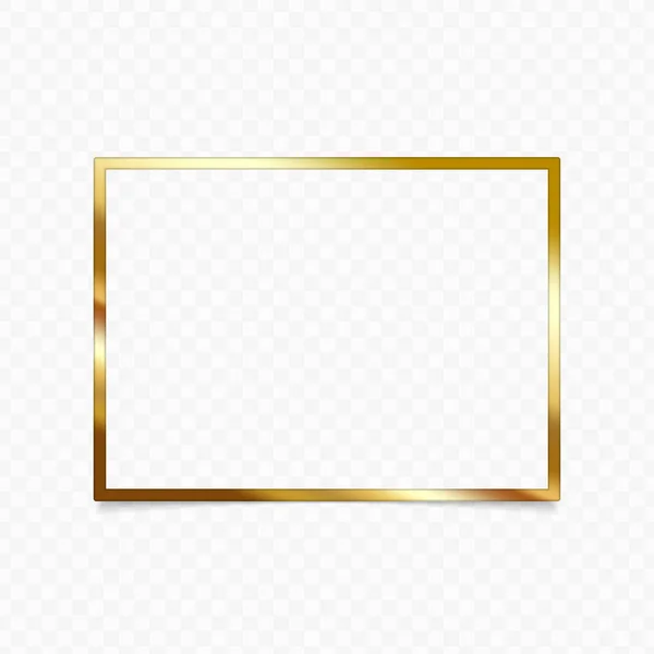 Zlatý lesklý rám. — Stockový vektor