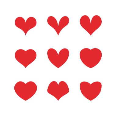 Vektör kırmızı kalpler Icons set.